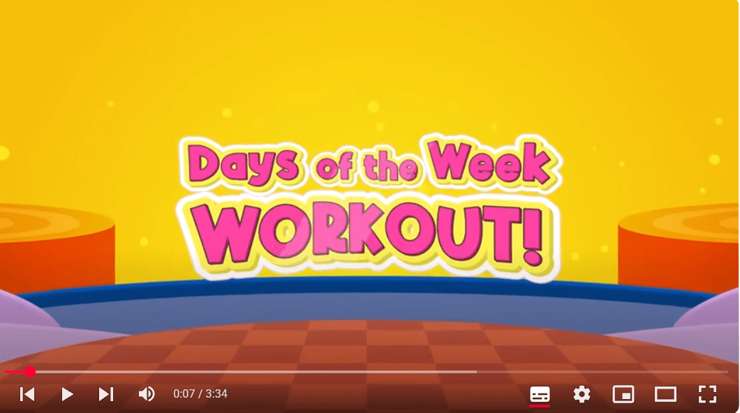 Seven Days of the Week Workout! (Jack Hartmann)